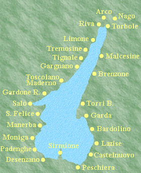 Mappa lago di Garda